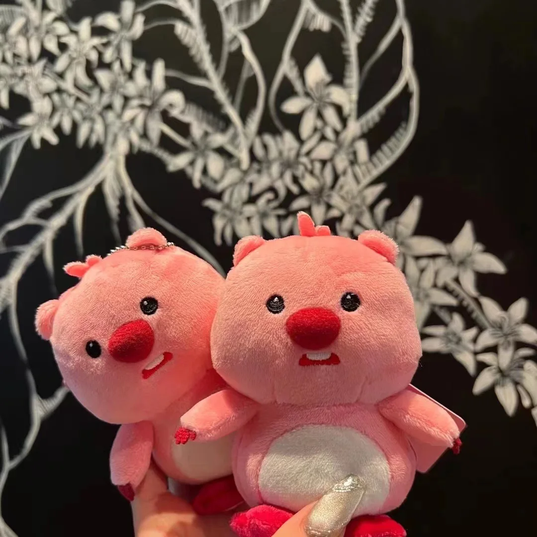 4 Styles Cute Pink Little Beaver Plush Doll Pendant Plush Filling Key Chain Backpack Decoration Toys Christmas Gifts for Friends