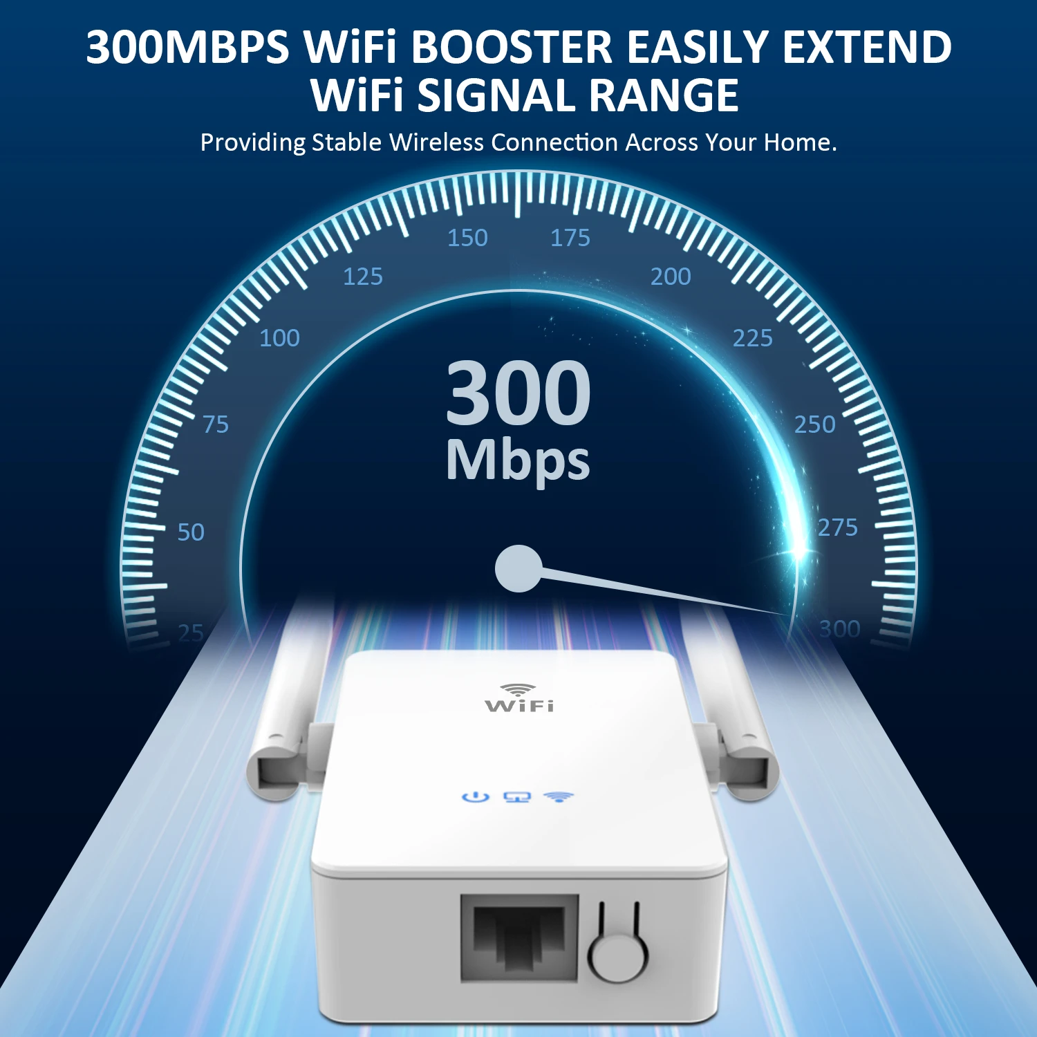 300Mbps 2.4G WiFi Extender 2*5dBi Antenna Wifi Signal Repeater 802.11b/g/n Home Roteador Wi-Fi Range Amplifier