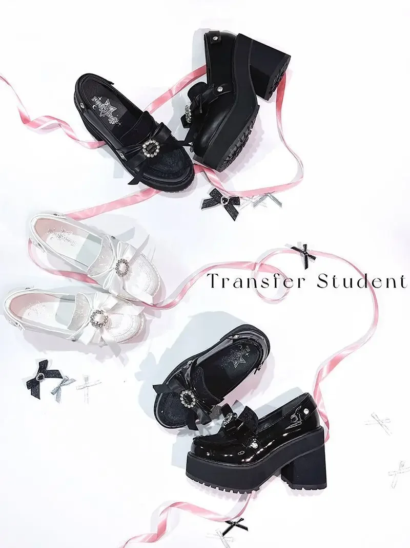 Trasferimento di scarpe da studente Love For God Scarpe con suola spessa Sponge Cake School Pant Scarpe con plateau per ragazze calde