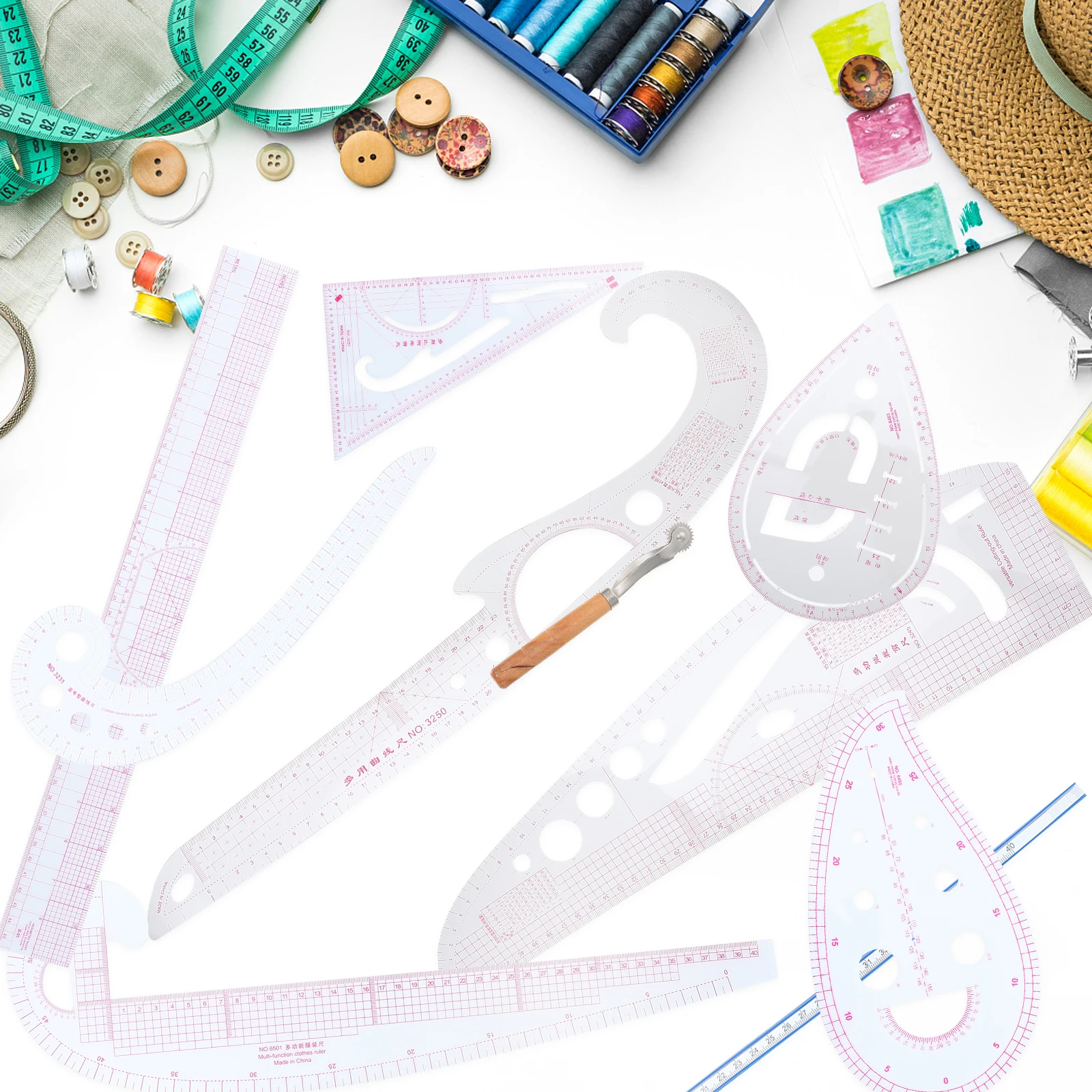 

Cutting Ruler Combination Tailor Fabric Multi- Function Curve Clothing Sample Patchwork