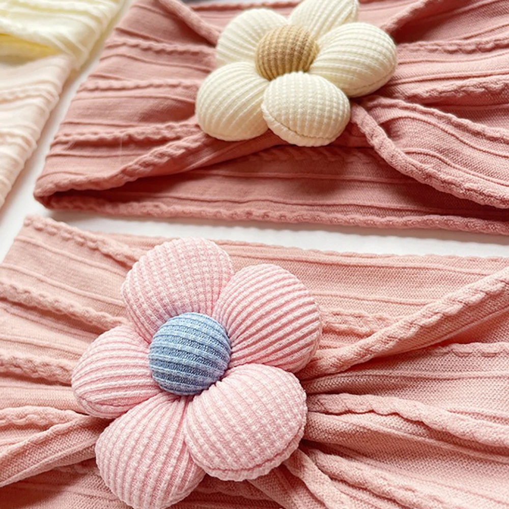 Big Flower Nylon Girl Hairband Elastic Soft Baby Headband For Children Turban Headwear For Newborn Baby Kids Hair Accessories