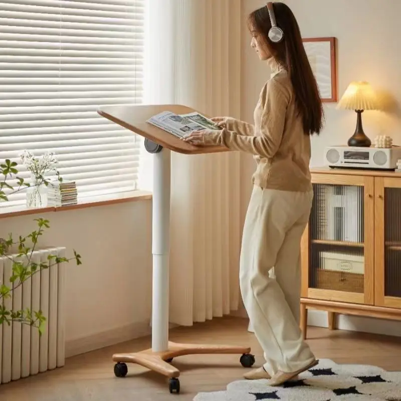 원목 컴퓨터 책상 소형 아파트 높이 조절 학습용 가정용 이동식 침대 옆 책상