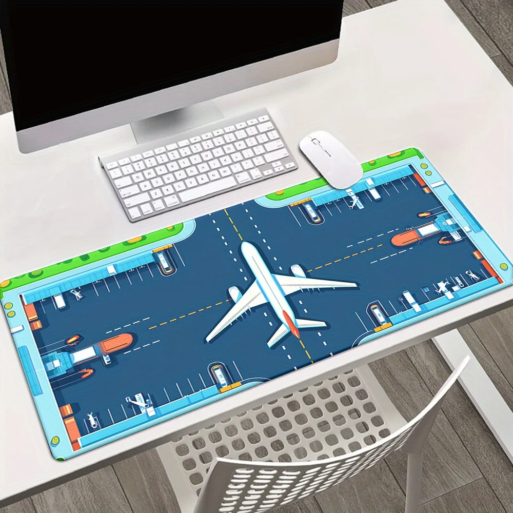 

Airplane Runway Mouse Pad Large Extended Desk Mat Durable Rubber Base for Gaming Office PC Setup