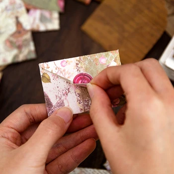 40 Umschläge 2 Versiegelungen 50*80mm Umschlag literarisches Geständnis Geschenk Segen Briefpapier 6 Arten