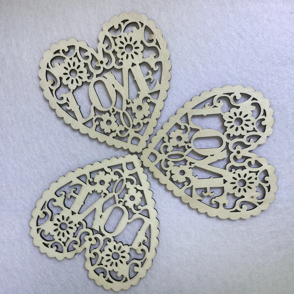 

20 pcs Wooden Shaped Ornaments Smooth Finish Wooden Heart Discs Natural Wood 8x8x03cm Craft Home Decor Wedding DIY
