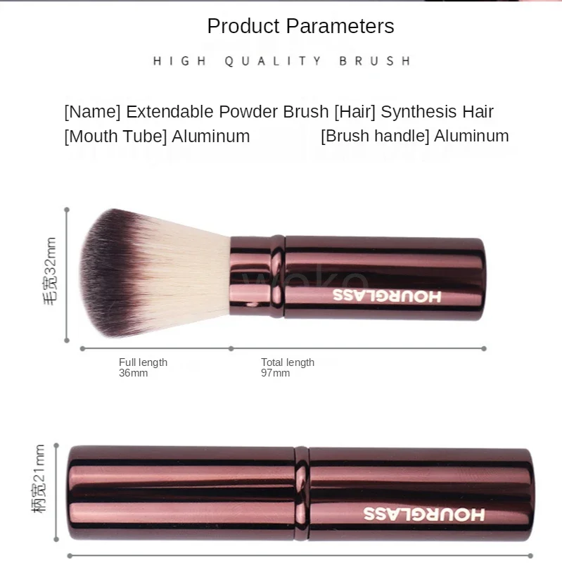 Hourglass Retractable Foundation Brush Liquids Creams Powders Sticks Makeup Brush Travel  Contour Powder Foundation Makeup Tool