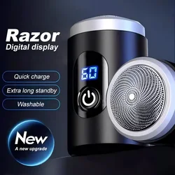 Portable shaver with multiple blades and all-aluminum body supporting TYPE-C charging LED digital display.