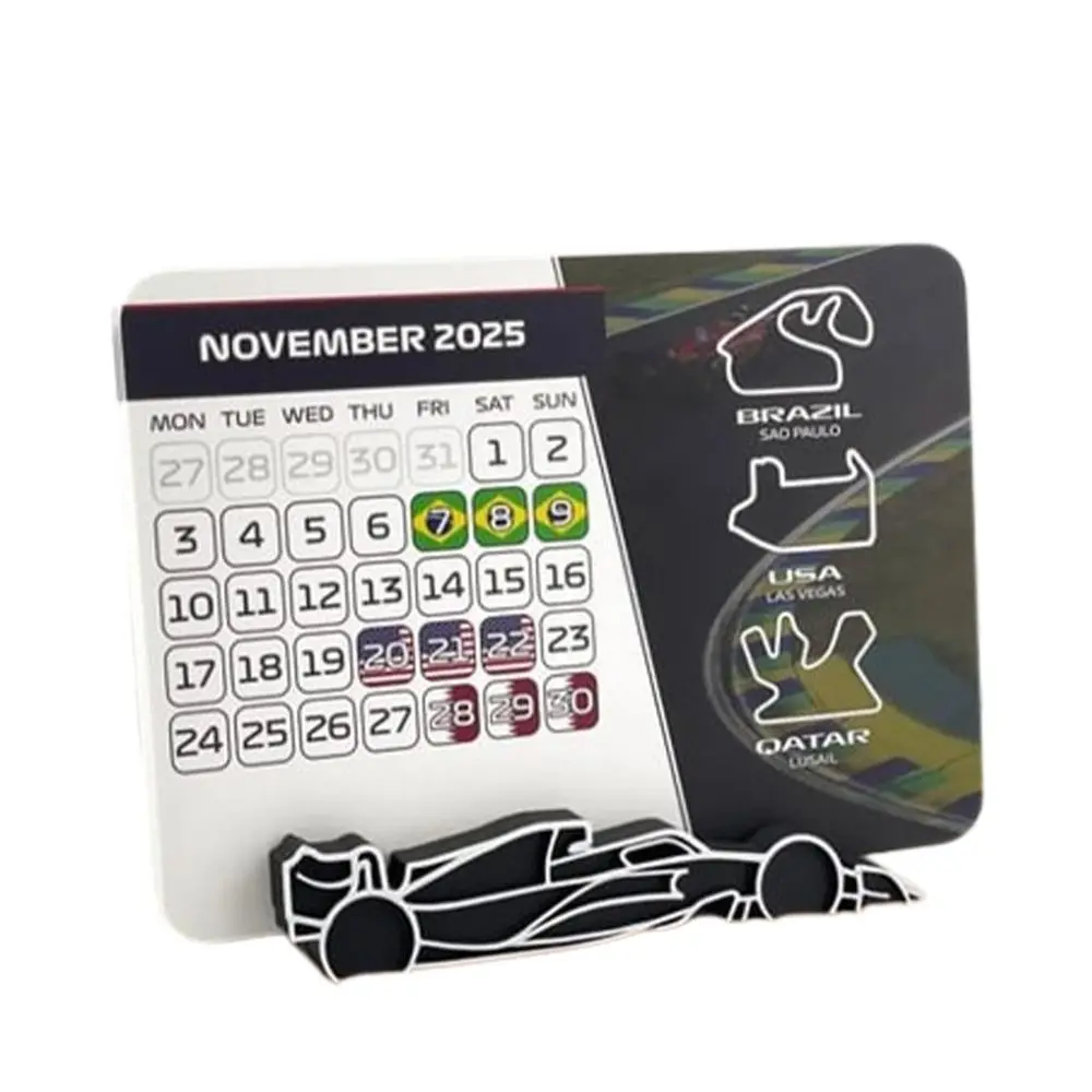 2 Pcs 2 Pcs Car Racing Desktop Calendar Experience with Bracket Motor Calendar Thrill Cool Calendar Gifts