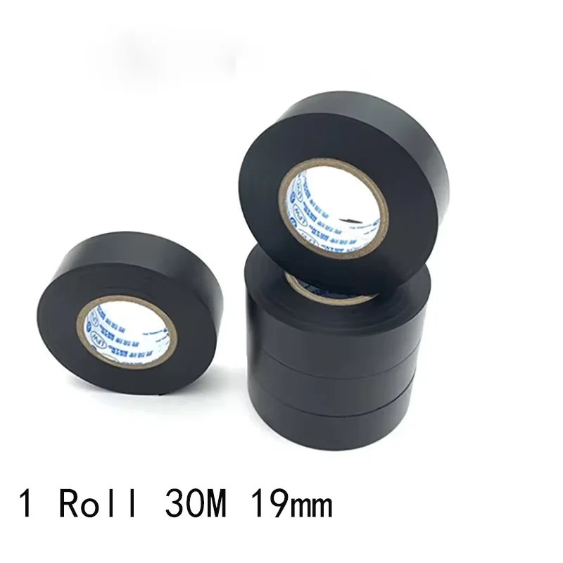 

1 Roll 19MM 30M Electrical Waterproof Flame Retardant Tape PVC Insulated Wire Tape Harness Loom Protection Tape Black