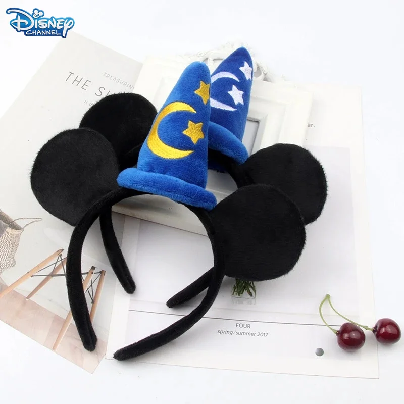 Disney Mickey Ears Birthday Party Headband Cosplay Costume Plush Hair Accessories Magic Hat Girl Hairband Hat Girl And Boy Gifts