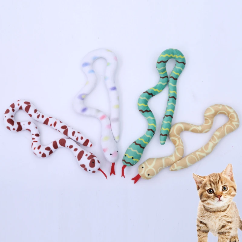 

Cute Snake Cat Toy with Catnip Plush for Kitten Teeth Grinding Thumb Pillow Chewing Toy Claws Thumb Bite Pet Accessories