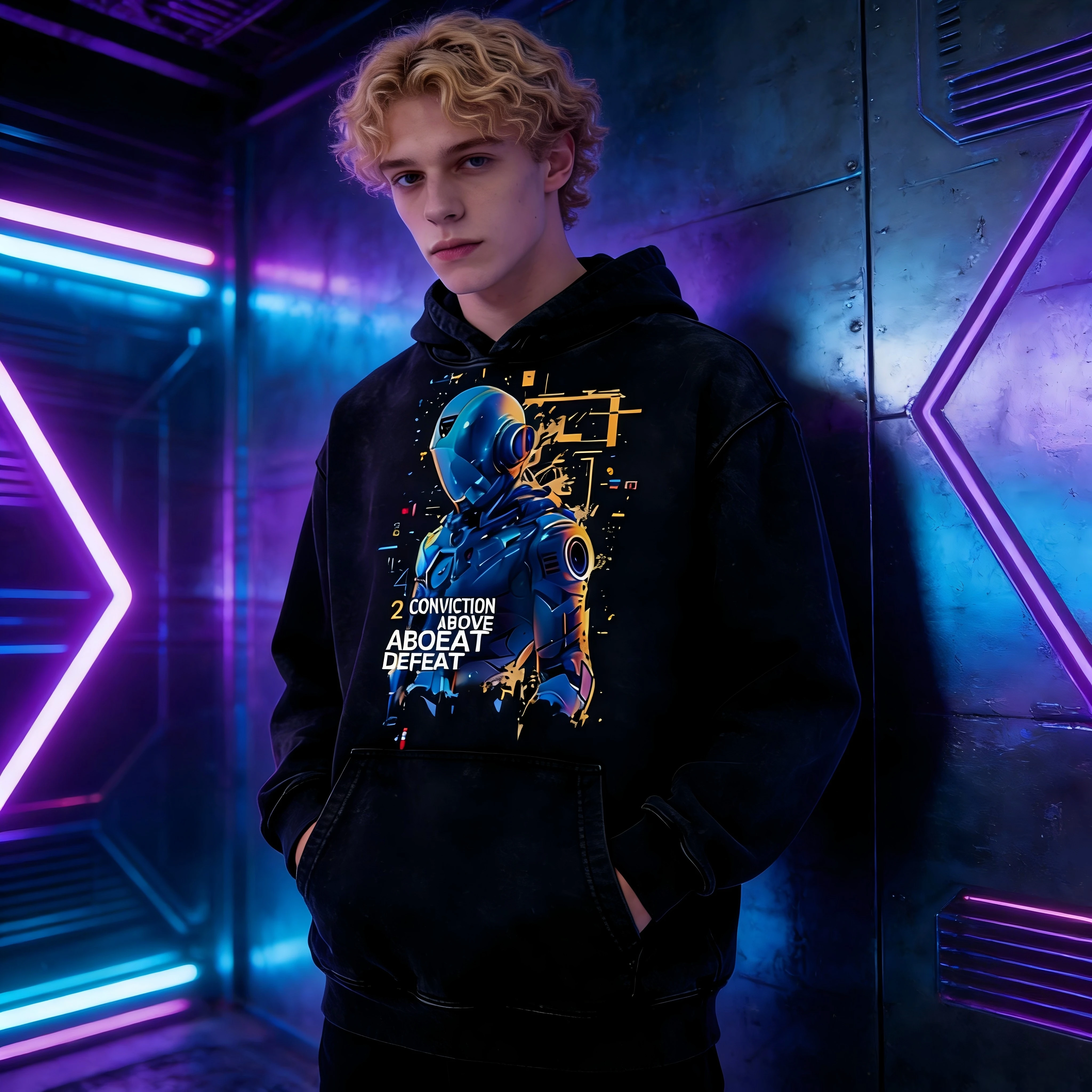 التخصيص خمر هوديي غسلها | الرجعية السوداء | أسلوب المستقبل | سويت شيرت للجنسين | هوديي ثقيل الوزن | هوديي القطن #3