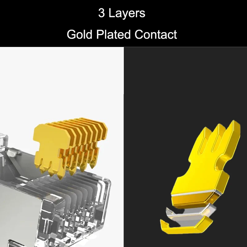 COMNEN  RJ45 Cat5/6/6A Pass Through Connectors Modular Plug , EZ to Crimp Modular Plug for Solid Or Stranded UTP Network Cable