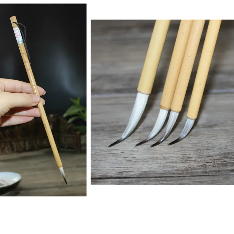 Weasel Hair Woolen Hair Chinese Calligraphy Brush Pen Slender Gold Brush Landscape Chinese Painting Brush Script Practice Brush