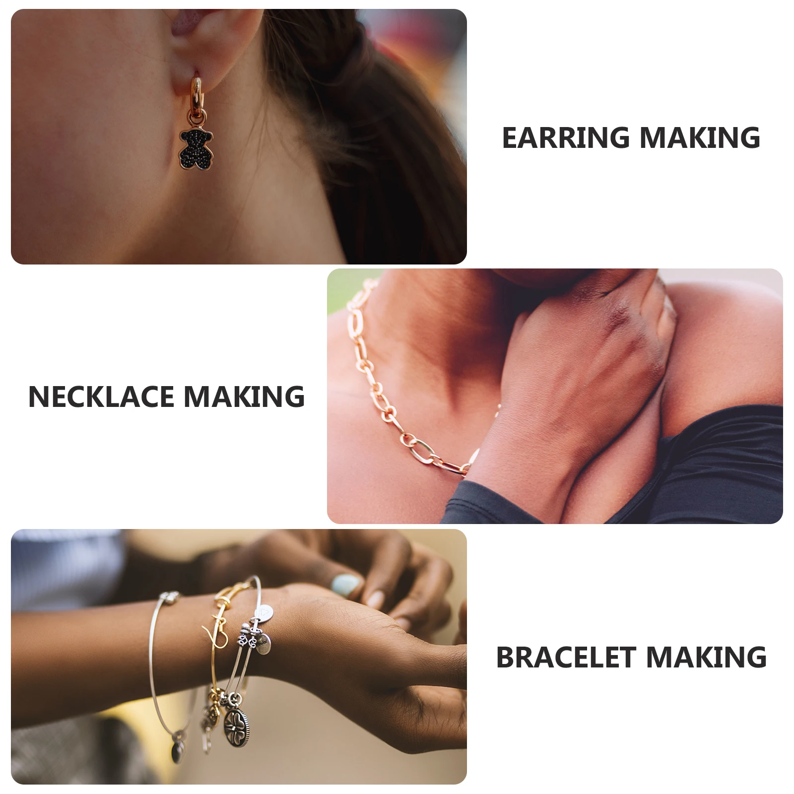 

Box Jewelry Making Accessories Assorted Color Jump Rings DIY Open Ring Set Premium Material Practical Durable Storage Case