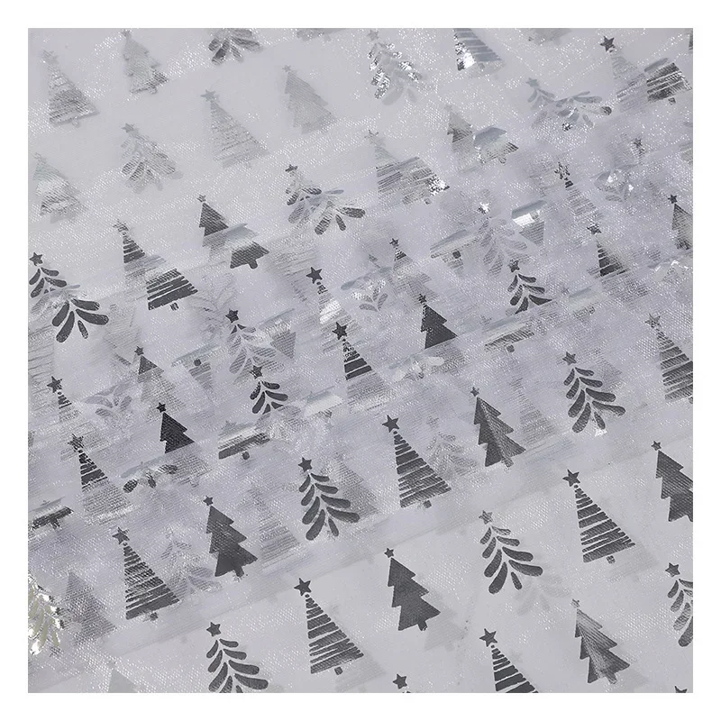 Nova árvore de natal organza festa de natal decoração malha diy artesanal embalagem de presente tecido toalha de mesa