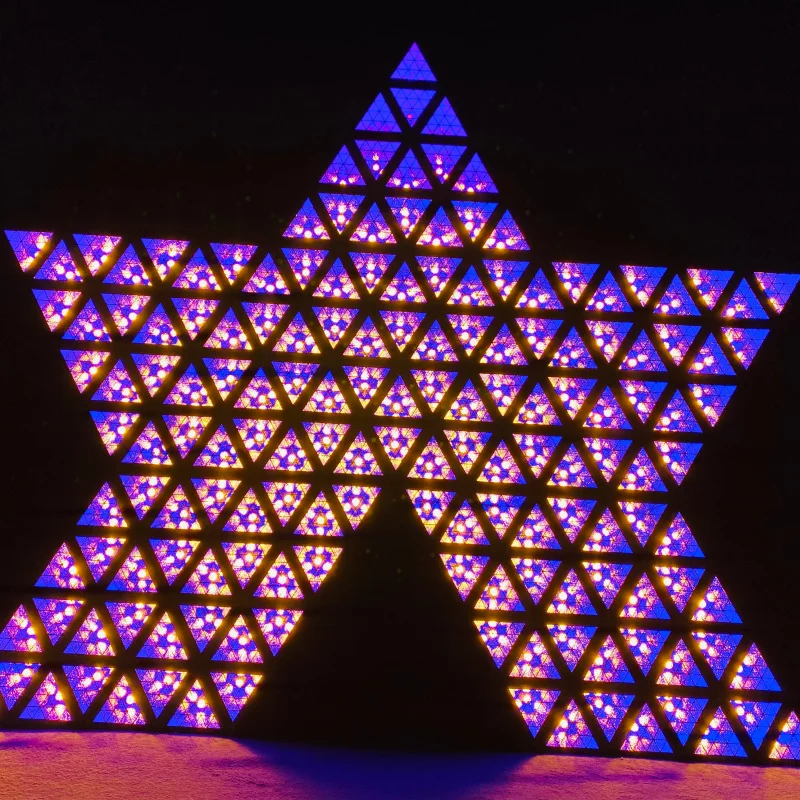 

16pcs 30w Golden Triangle Retro Strobe LED Light Matrix Blinder COB Pixel Control Audio Disco Stage Strobe LED Light