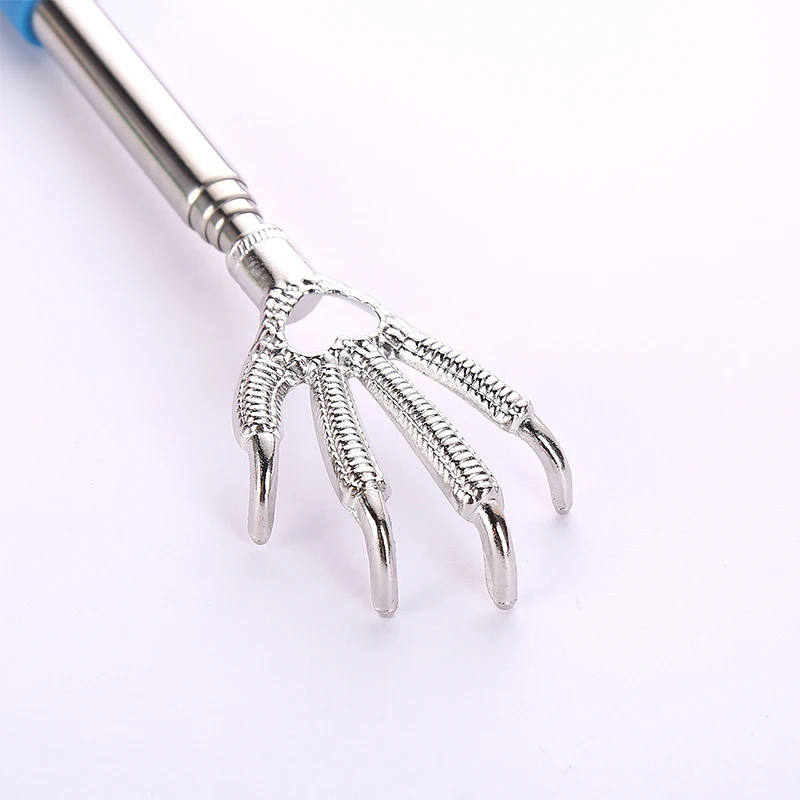 Telescópico Metal Back Scratchers, portátil extensível, Eagle Claw, massageador de mão, Backslap com alças de borracha, 1Pc