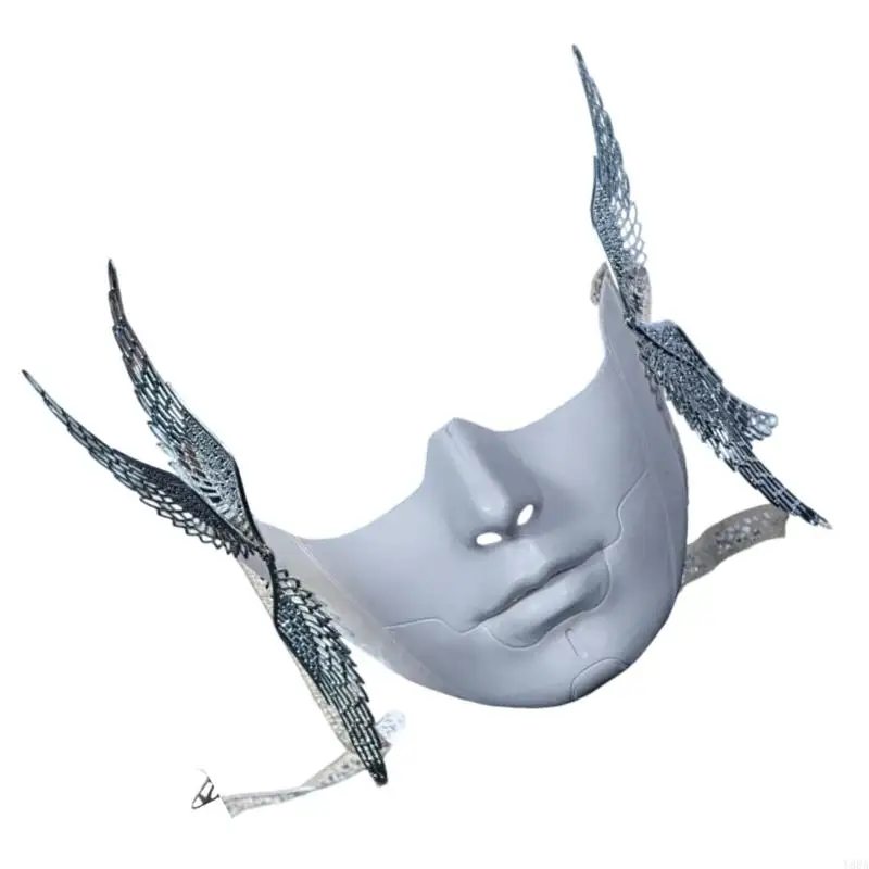 Masque mécanique Y88A avec masque mascarade Wing Masque Half Face Mask Halloween Cosplay Accessoires pour femmes Men Cosplay