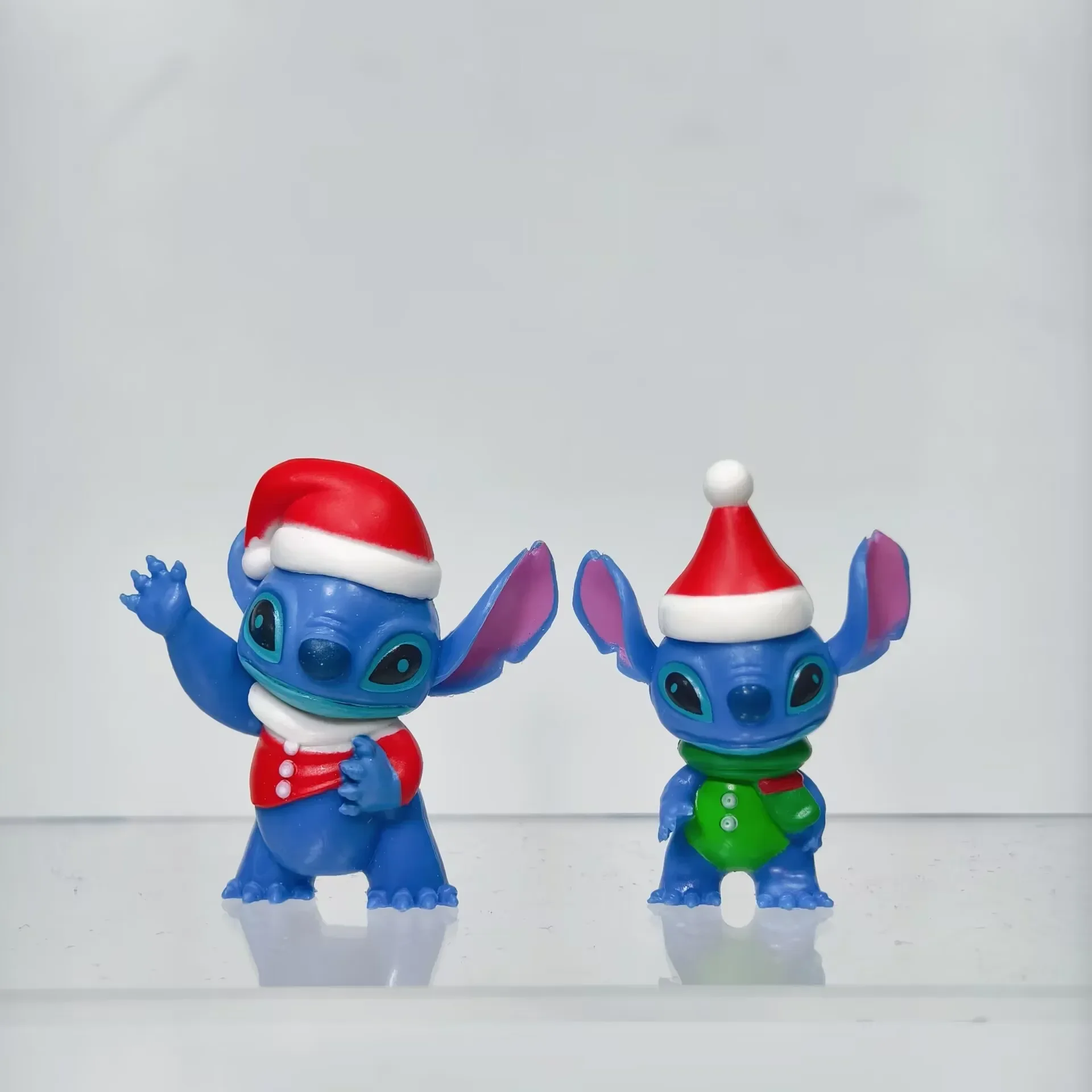 12 個アニメフィギュアステッチ人形漫画ステッチおもちゃの装飾品マイクロ風景ケーキ装飾モデル Pvc フィギュア子供の誕生日ギフト