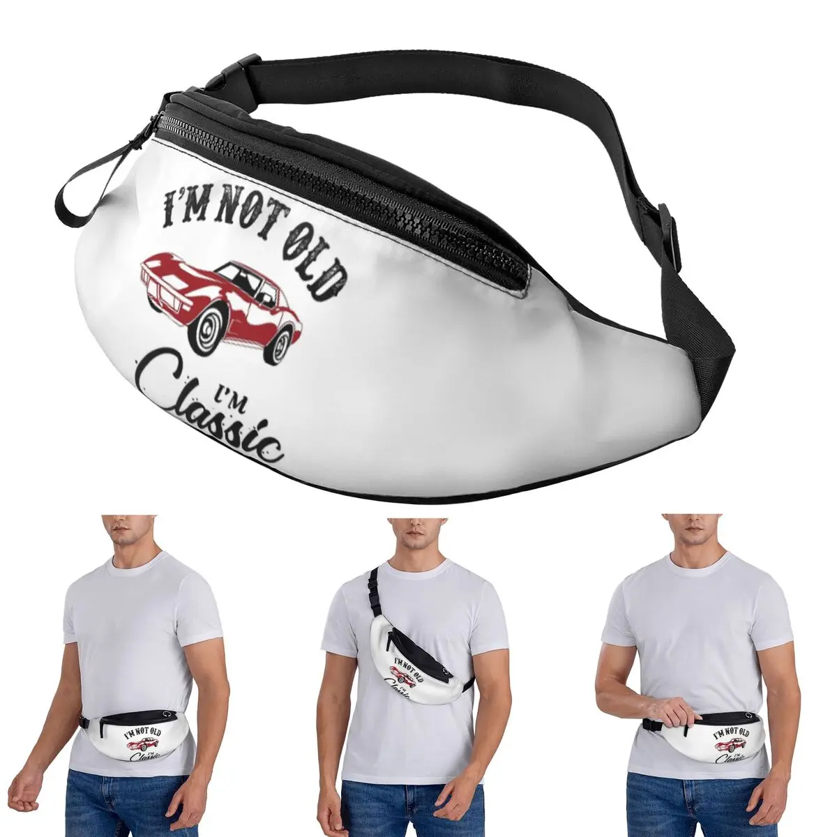 

Crossbody Waist Bag Classic Corvette Car Men Women Fanny Pack Traveling Running Money Phone Pouch