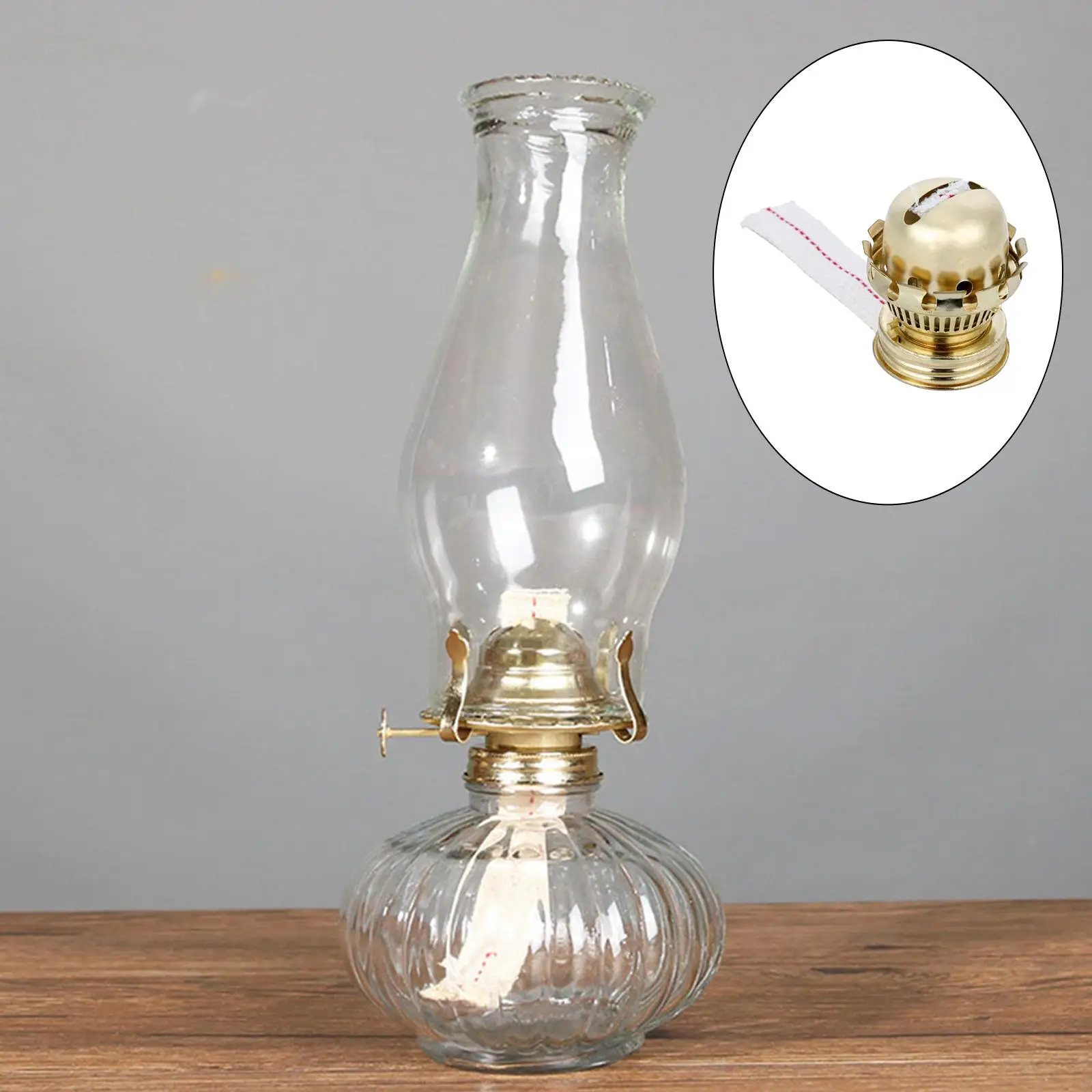 Pieza de lámpara de aceite de queroseno, quemador de lámpara de aceite Vintage, reemplazo de lámpara de aceite para linterna de aceite de vidrio transparente, lámparas de aceite de escritorio