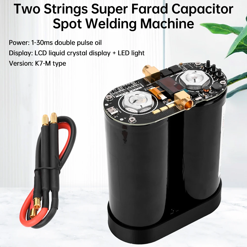 Portable Handheld Spot Welder Fara Capacitor Small Household Double Pulse Adjustable High Power 18650 Lithium Battery SpotWelder