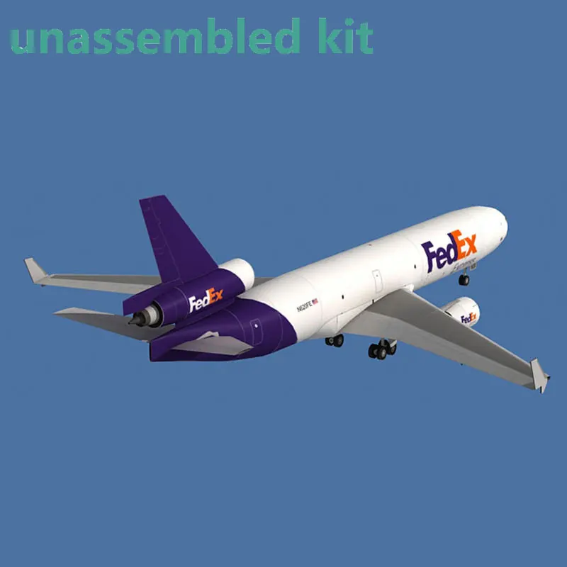 1/100 مقياس Fedex MD-11 طائرة هوائية ثلاثية الأبعاد ورقة نموذج 51 سنتيمتر طول البضائع الطائرات المفككة الحلي ورقة أطقم منمذجة لجمع #3