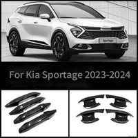 Para KIA Sportage LHD 2023 2024 2025 nueva cubierta de manija de puerta de coche cromada de fibra de carbono pegatina embellecedora accesorios de estilo