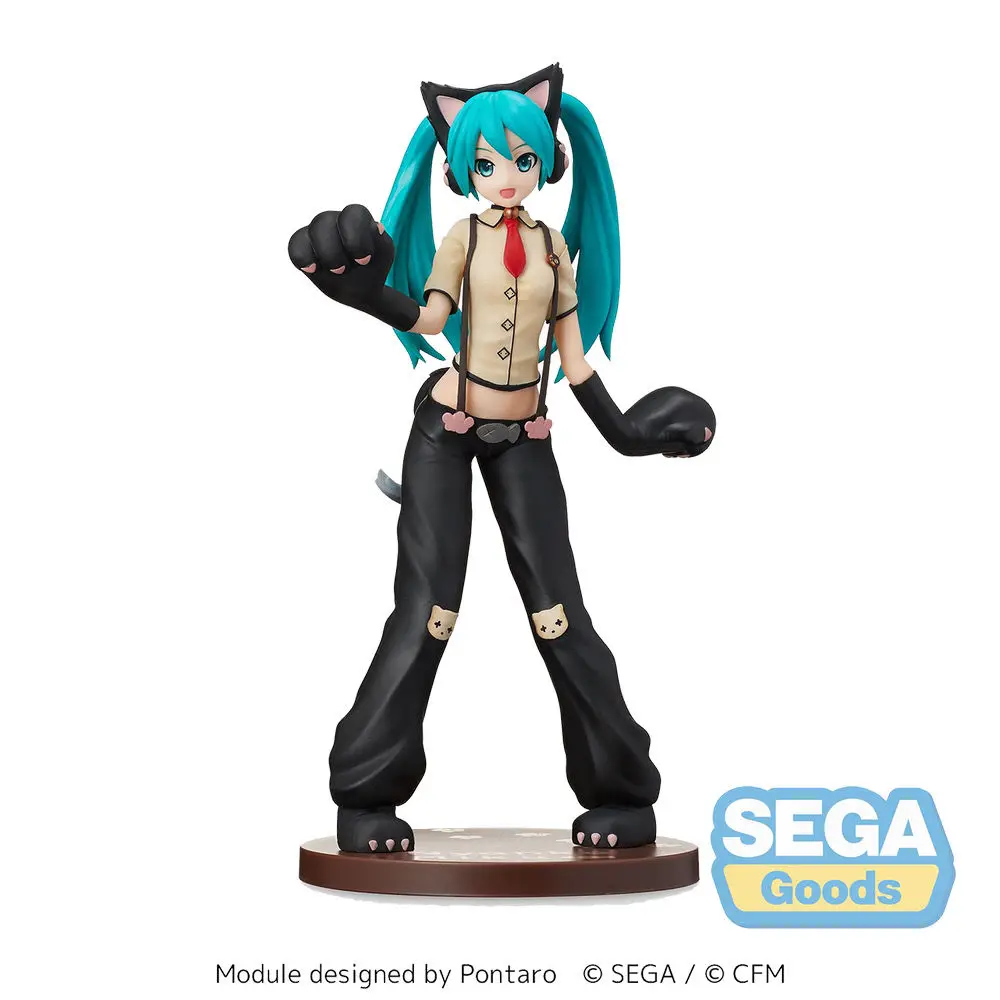 本物のセガ Spm 初音ミクプロジェクト歌姫猫バージョンフィギュア賞モデルグッズ像カスタマイズされた装飾誕生日ギフト