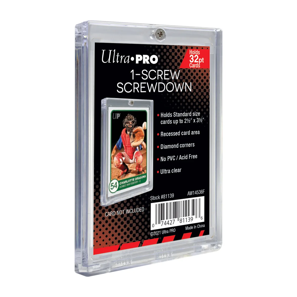 

32PT Ultra.Pro 1-Screw Screwdown Recesed Card Area Long-Term Protection Ultra Clear Card Bricks Holder Protect for MTG/TCG/PKM