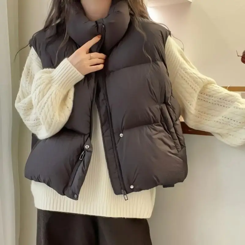 New Autumn Winter Fashion Women's Cotton Coat Vest Sweet Girl's Thick Warm Vest Comfortable Vest for Teenagers Soft Vest Jacket