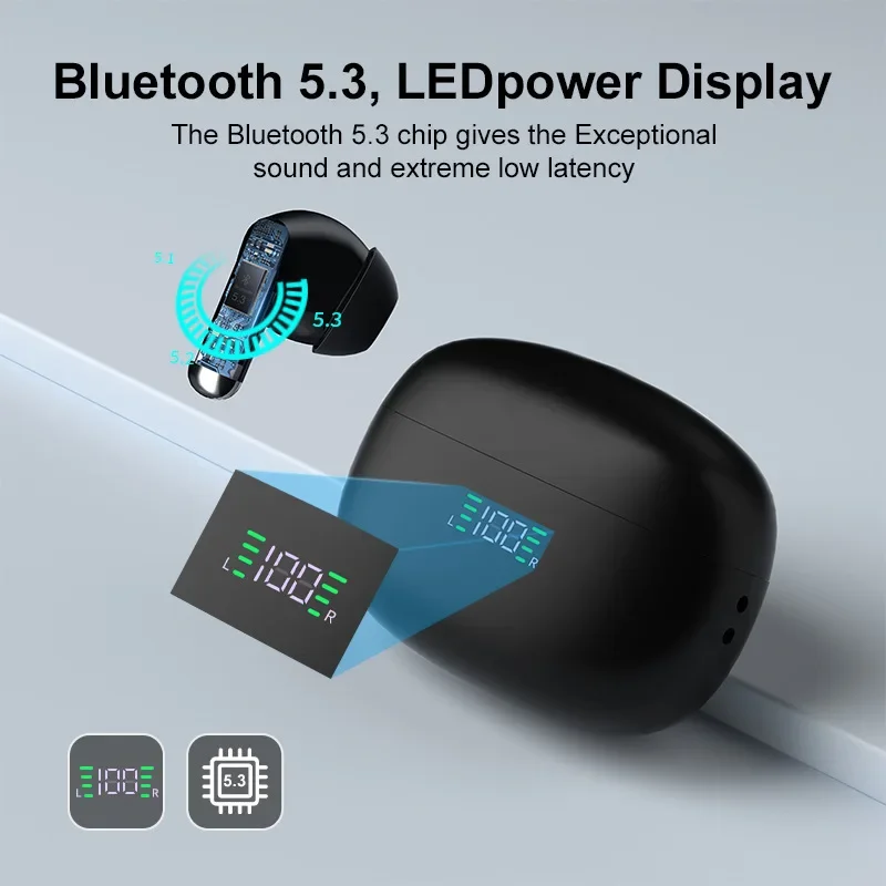 

The new TWS Bluetooth 5.3 headset smart noise reduction sports game wireless headset HIFI stereo earbuds with microphone