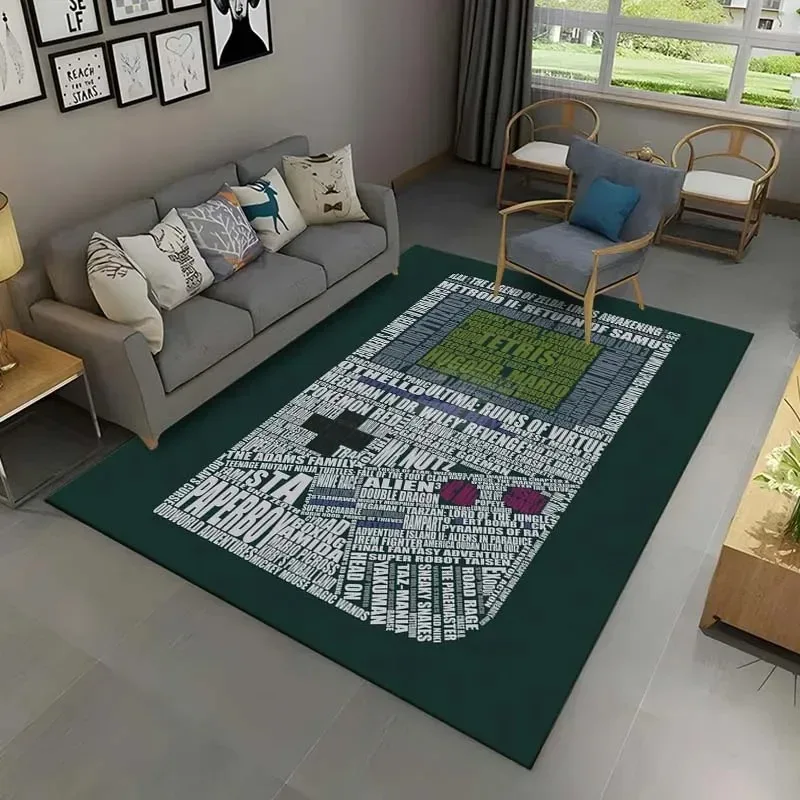 Retro Game Console Boy Gaming Room Carpet Soft Floor Mat Non Slip Rug for Home Living Room Children Bedroom Sofa Doormat Decor