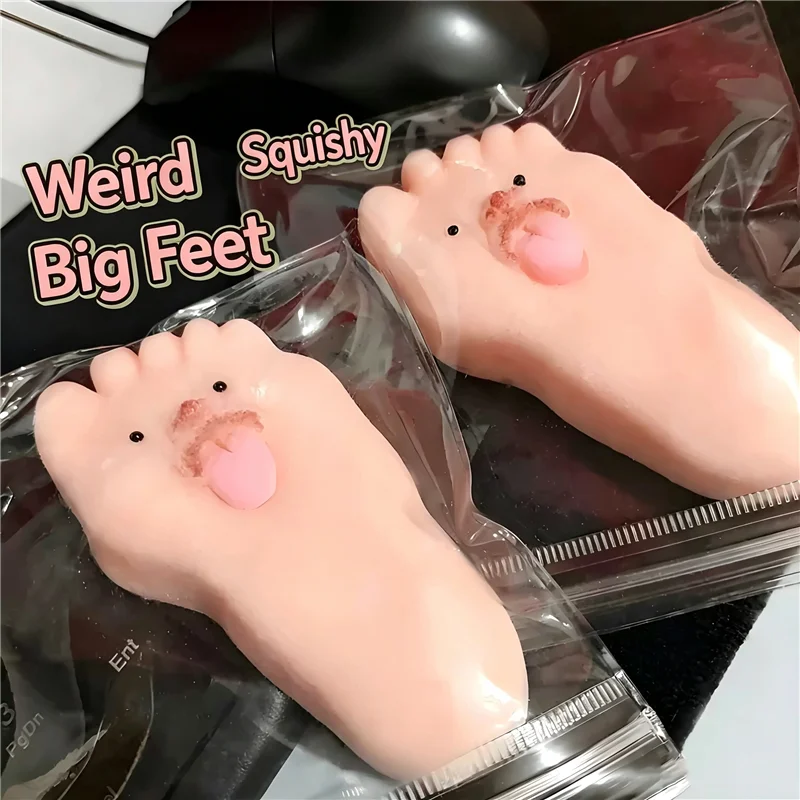 Cartoon Banana Toast Dog TPR Squishy Toy Sticky Fingers Quick Rebound Mochi Ugly Cute Foot Fidget Stress Relief Squeeze Toy Gift view 6