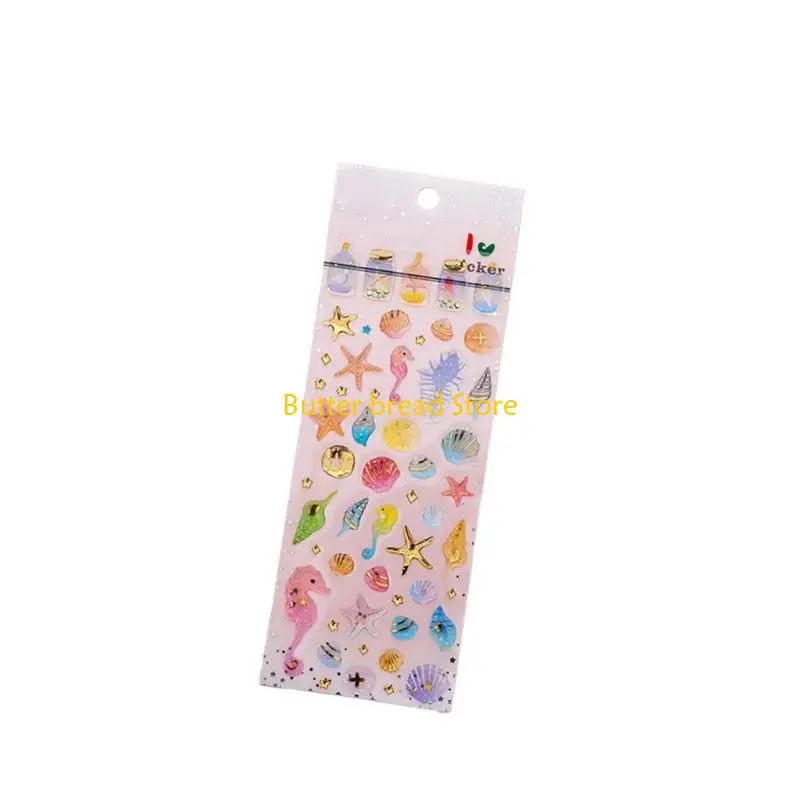 W89C Cartoon Kid Sticker Waterproof Adhesive Resin PVC Sticker for Journal Notebook