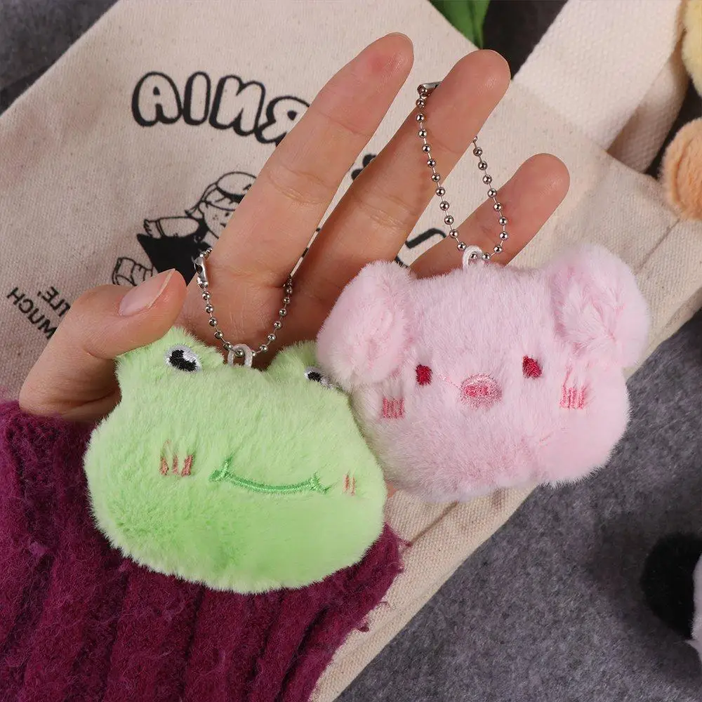 Lovely Plush Animals Bag Pendant Cartoon Squeak Stuffed Doll Keychain Children Backpack Decoration Birthday Gifts Toy