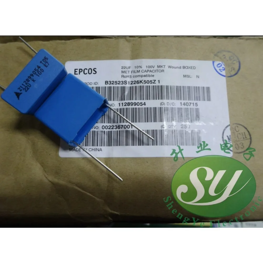 

EPCOS 22uf/100v 226 brand-new 22.5mm film capacitor B32523S1226K