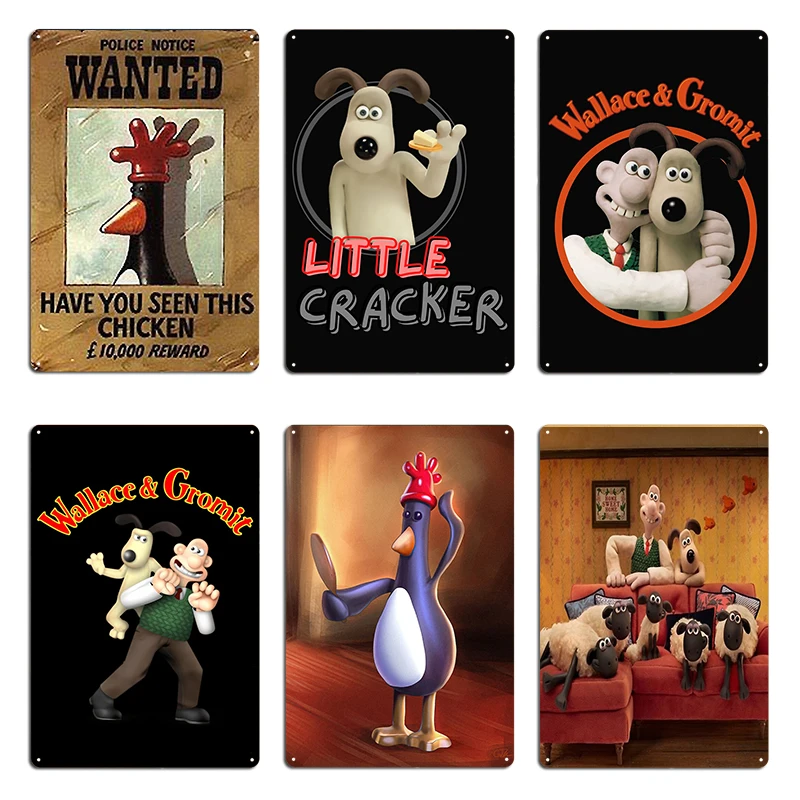 wallace and gromit Have You Seen This Chicken Best Merch Grom it Cartoon Metal Designing Wall Cave Plates Club Tin Sign Poster