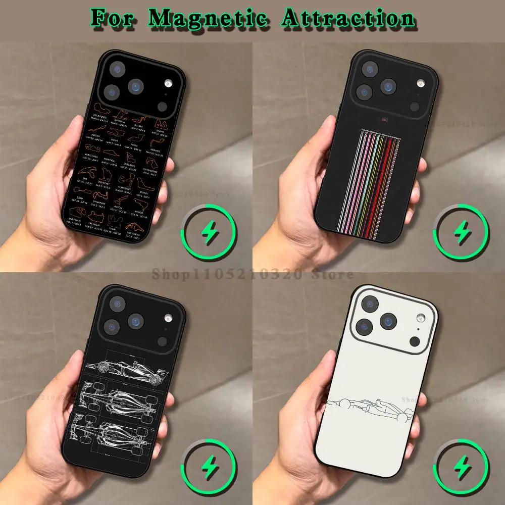 

Minimalist F1 Circuit pattern Phone Case For iPhone 17,16,15,14,13,12,11,Pro,Max,Plus,E,Air,Mini Magnetic Magsafe Frosted Clear
