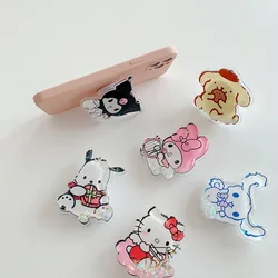 SANRIO Cinnamoroll Kuromi Mymelody Pochacco Onpompurin soporte para teléfono móvil, soporte perezoso de dibujos animados, Decoración, regalo de conveniencia, nuevo