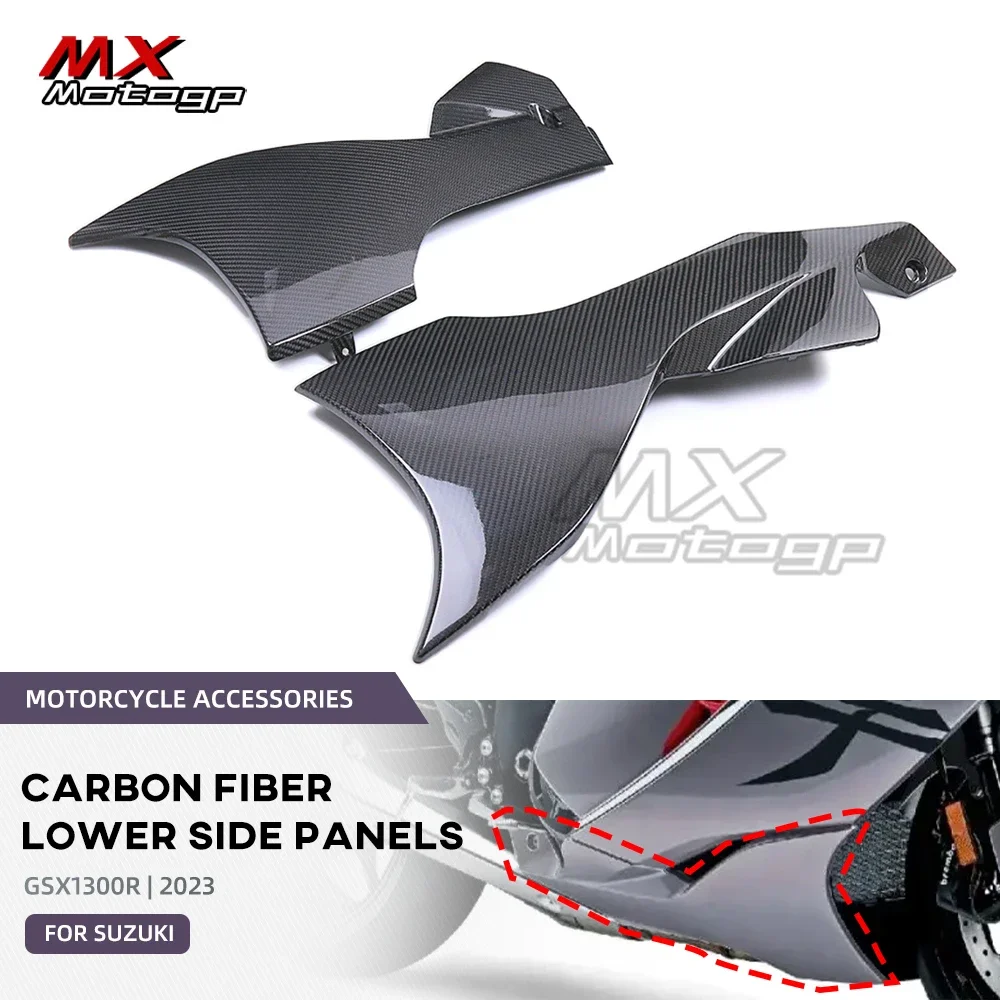 Carbon Fiber Belly Pan Lower Fairing For SUZUKI GSX1300R GSX 1300R 2021-2023 Motorcycle Parts Engine Exhaust Cover Side Panels