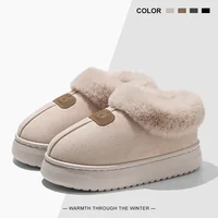 Fleece Lined Winter Slippers For Men Women With Ankle Cover Thick Sole Lightweight Eva Indoor Outdoor Warm Home Shoes Multiple C 3