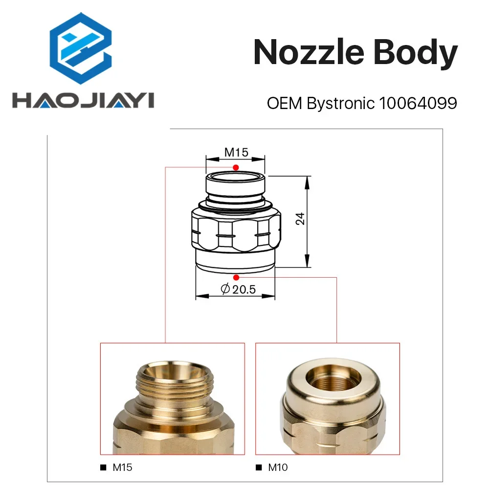 Laser Nozzles Holder M15-M10 OEM  10064099 for Fiber Laser Cutting Head Replacement Parts