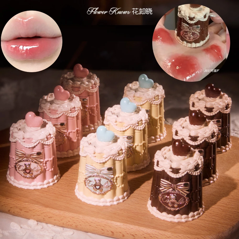 Flower Knows Shell Pearl Lip Essence Honey Light Makeup Lipstick Vitamin Lip Gloss Lip Plumper Moisturizing Balms Glowy Finish