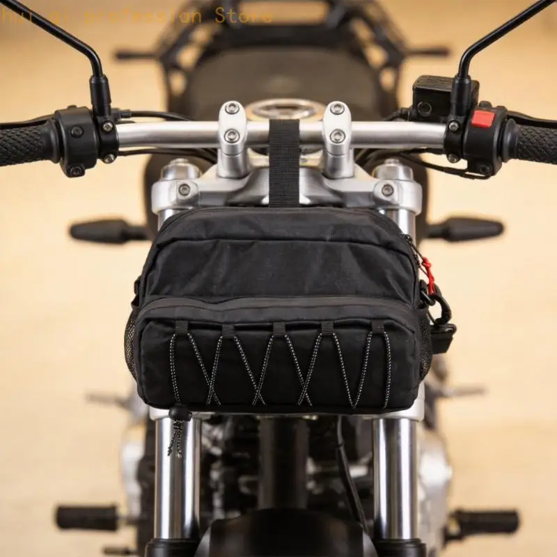 Motorrad-Fronttasche mit zwei Hauptfächern und Tragegurt H8WE – Detail 9