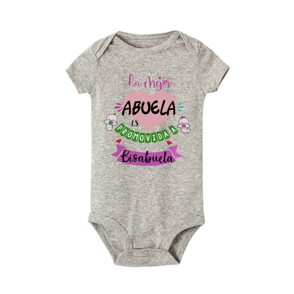 The Best Grandmother Is Promoted To Great-grandmother Baby Romper Pregnancy Announcement Clothes Newborn Short Sleeve Bodysuit