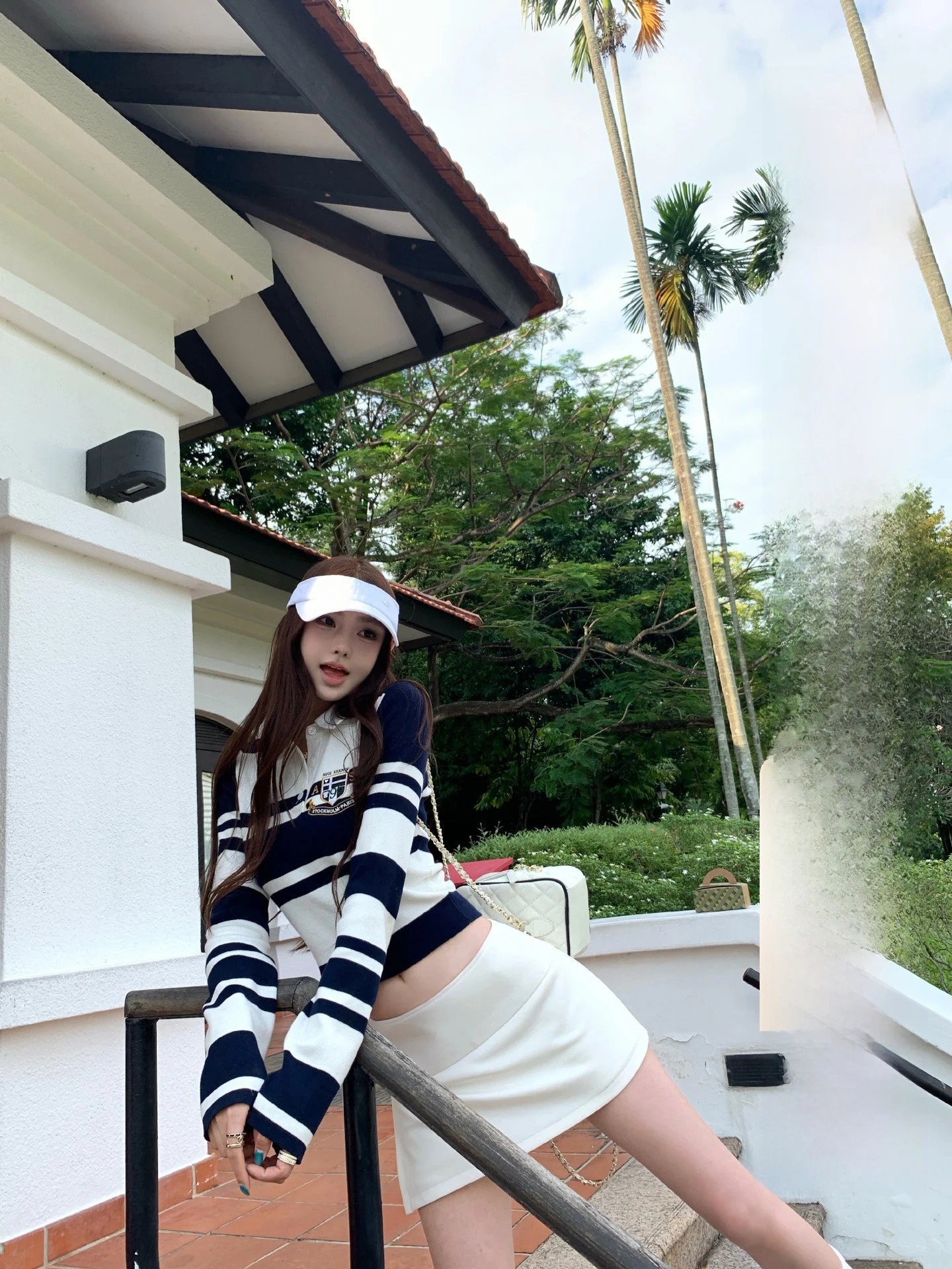 

OKMAOP Корейский женский трикотажный топ с длинными рукавами в полоску, с вышивкой, облегающий, дышащий, удобный, весенняя мода