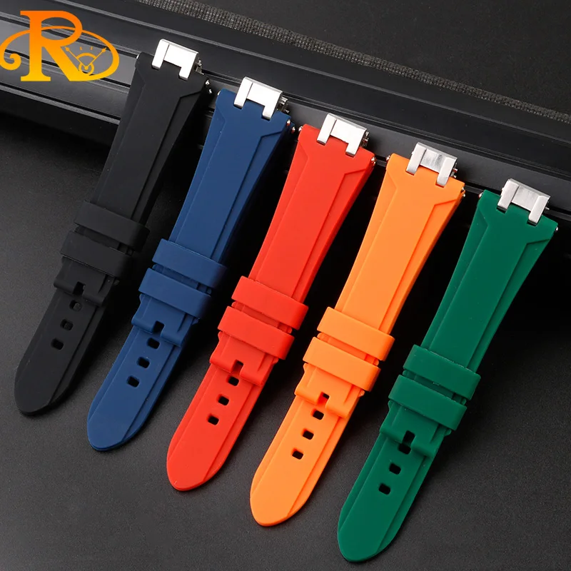Modified Convex Mouth Silicone for MAURICE LACROIX AIKON Series AI6038 AI6008  Rubber watchband Men's watch accessories