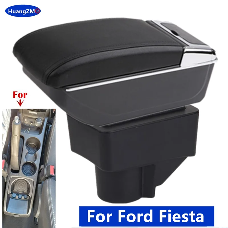 Für Ford Fiesta Armlehne Box Für Ford Fiesta 3 Auto Armlehne 2011-2018 Auto Lagerung Box Zubehör PU Leder einfache installation